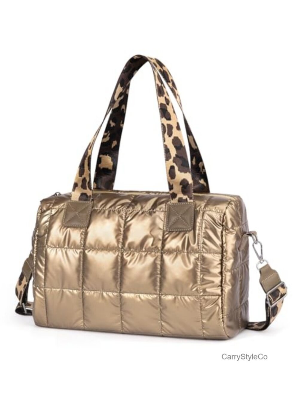 Quilted Nylon Crossbody Tote Bag Puffer Handbag Travel